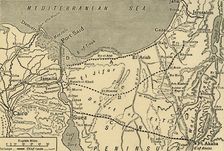 Map of the Turkish attack on the Suez Canal, Egypt, First World War, 1915, (c1920). Creator: Unknown