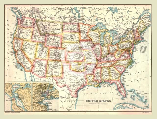 Map of the United States, 1902.  Creator: Unknown.
