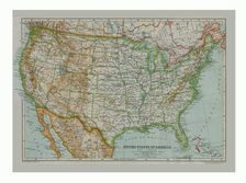 Map of The United States of America, c1910. Artist: Gull Engraving Company