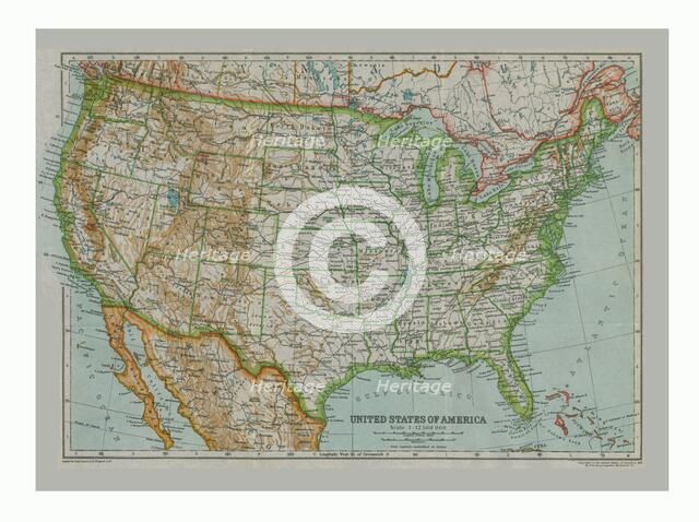 Map of The United States of America, c1910. Artist: Gull Engraving Company.