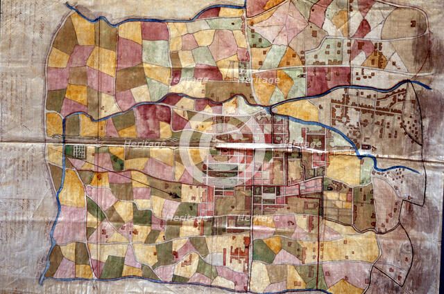 Map of the village of Gracia (Barcelona) in 1845.