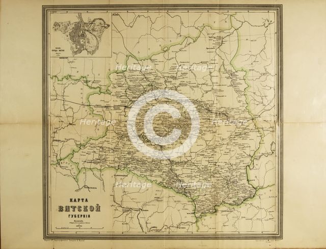 Map of the Vyatka Governorate, c. 1914. Artist: Anonymous  