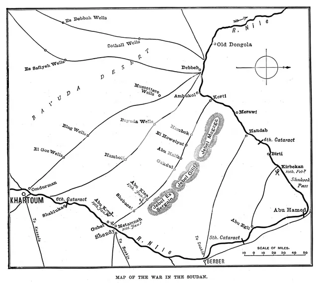 'Map of the War in the Soudan', late 19th century, (1900). Artist: Unknown