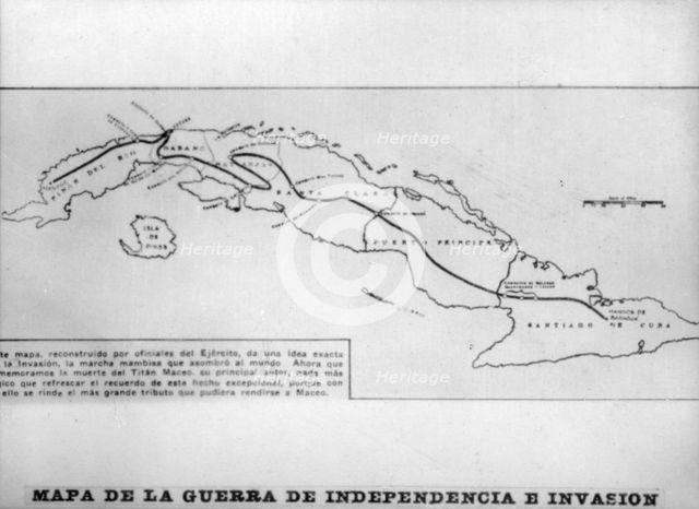 Map of the war of independence and invasion, (1895), 1920s. Creator: Unknown.