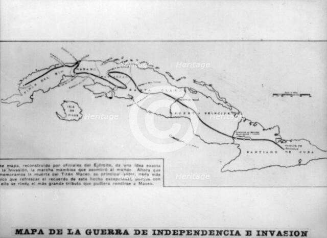 Map of the war of independence and invasion, (1895), 1920s. Creator: Unknown.