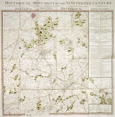 Map of the Waterloo campaign, 1815, Walmer Castle, Kent