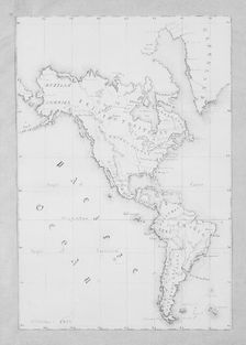 Map of the Western Hemisphere (from Sketchbook), 1851. Creator: James Abbott McNeill Whistler