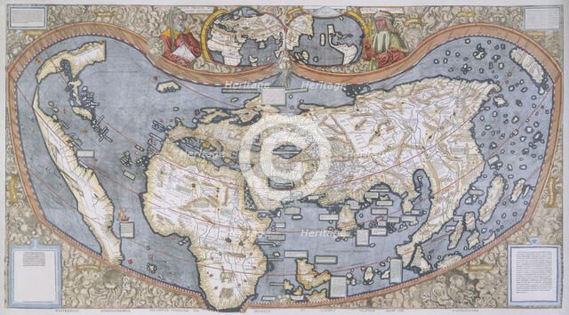 Map of the World, 1507. Creator: Martin Waldseemuller.