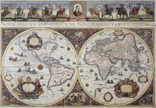 Map of the world, 1680. Creator: G Blaeu