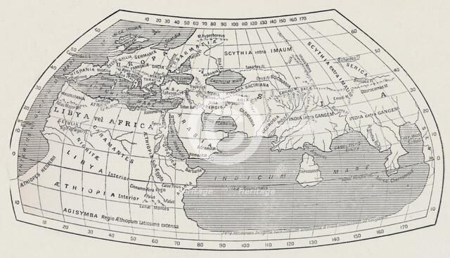'Map of the World, According to Ptolemy', 1923. Creator: Agathodaemon of Alexandria.