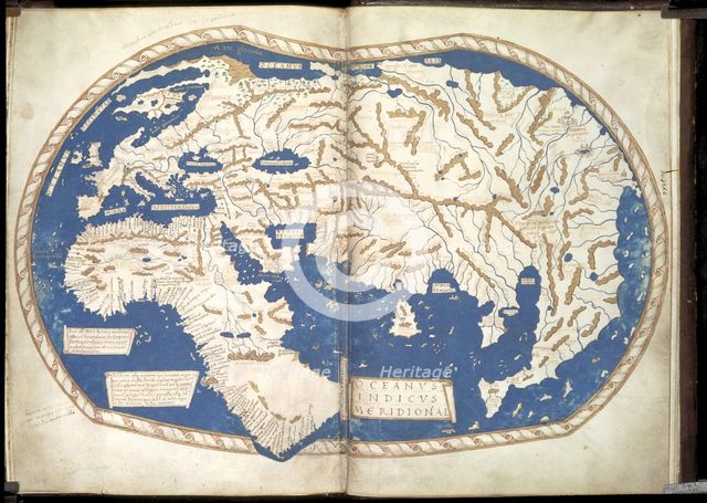 Map of the world, c. 1490. Artist: Martellus Germanus, Henricus (active 1480-1496)