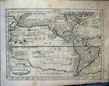 Map of the Americas French engraving of 1667