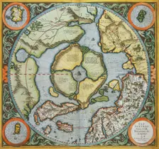 Map of the Arctic, 1595. Creator: Gerardus Mercator