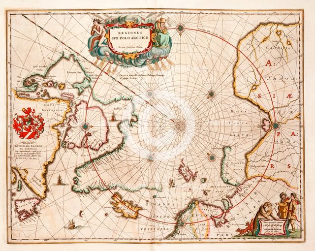 Map of the Arctic, 1662. Creator: Joan Blaeu.