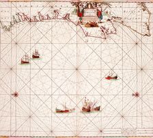 Map of the Atlantic coast of Portugal, 1682. Creator: Joannes van Keulen