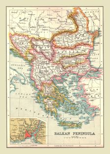 Map of the Balkan Peninsula, 1902. Creator: Unknown