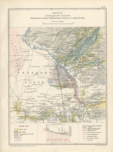 Map of the barren steppe of the Khodzhentsk distric, Samarkand region, with its environs, 1914. Creator: Resettlement Department of the Land Regulation and Agriculture Administration