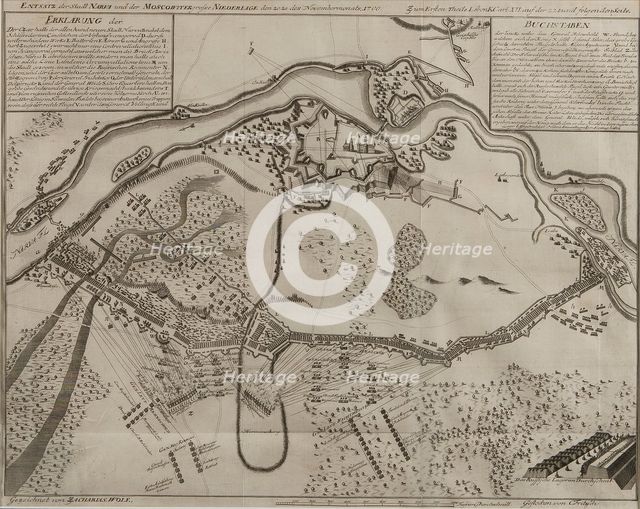 Map of the Battle at Narva, 1700.