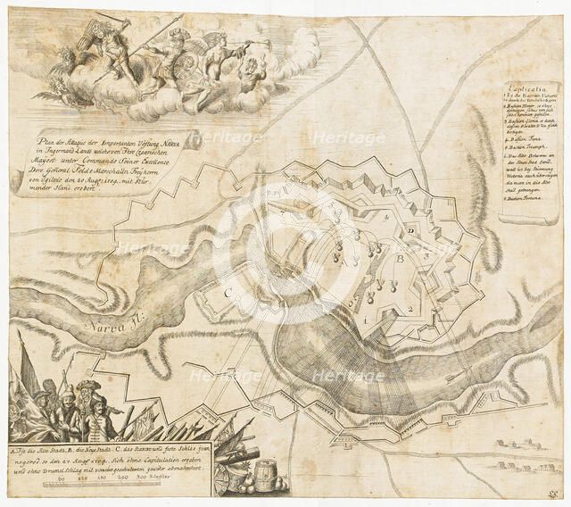 Map of the Battle at Narva. Artist: Anonymous master  