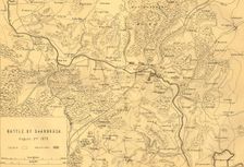 Map of the Battle of Saarbrücken, 2 August 1870, (c1872). Creator: R. Walker