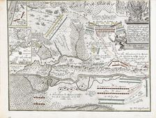 Map of the Battle of Poltava on 27 June 1709. Artist: Leopold, Joseph Friedrich (1668-1727)