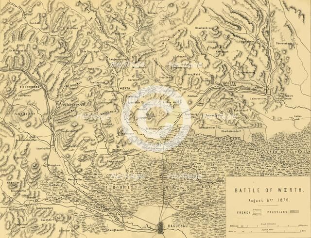 Map of the Battle of Woerth, 6 August 1870, (c1872).  Creator: R. Walker.