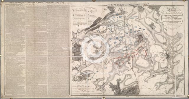 Map of the Battle of Waterloo, 1815, (1816). Creator: Unknown.