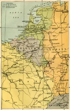 Map of the Belgian Frontier with Forts 1919. Creator: Unknown
