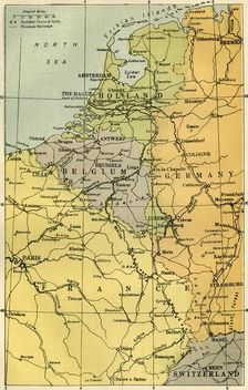 Map of the Belgian Frontier with Forts 1919. Creator: Unknown