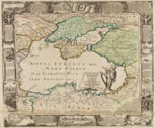 Map of the Black Sea and the Crimea, c. 1740. Creator: Haupt, Gottfried Jacob (1715-1766)