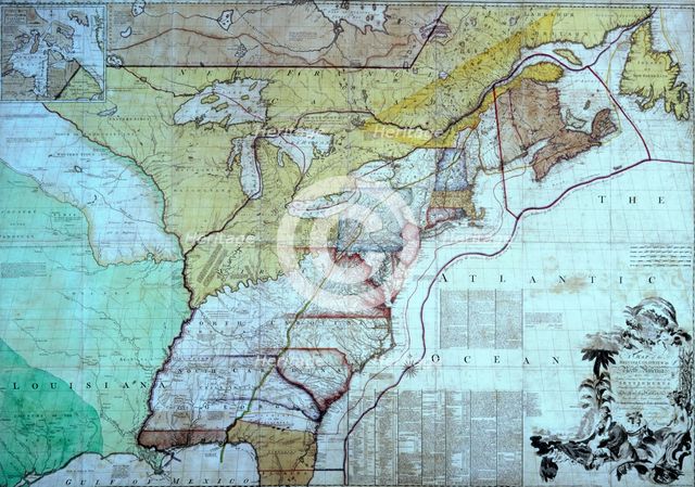 Map of the British Colonies in North America, c1770-c1783. Creator: John Mitchell.