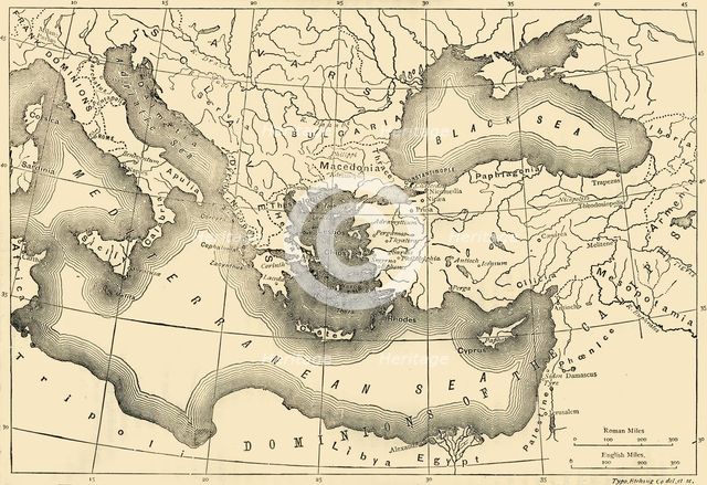 'Map of the Byzantine Empire in the Ninth Century', 1890.   Creator: Unknown.