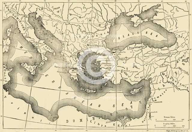 'Map of the Byzantine Empire in the Ninth Century', 1890.   Creator: Unknown.