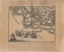 Map of the capture of the sea fortress Anapa by Russian troops on the Black Sea in June 1791, 1791. Creator: Anonymous