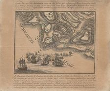 Map of the capture of the sea fortress Anapa by Russian troops on the Black Sea in June 1791, 1791. Creator: Anonymous