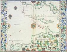 Map of the Caribbean, 1542. Creator: John Rotz