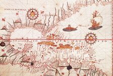 Map of the Caribbean, c1578. Creator: Joan Martines