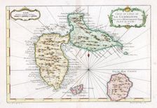 Map of the Caribbean island of Guadeloupe, c1764
