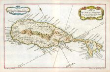 Map of the Caribbean island of St Christopher, c1764