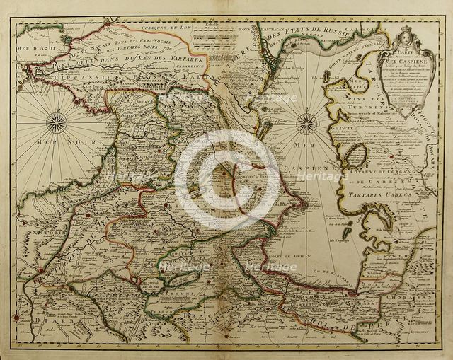 Map of the Caucasus and the Caspian Sea, c. 1800.