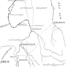 Map of the central region of the Soudan, 1883. Creator: Unknown