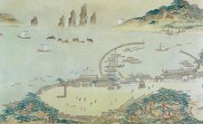 Map of the Choryang Waegwan and its surrounding area in Busan during the Joseon..., 19th cent. Creator: Anonymous