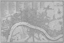 Map of the City of London, the River Thames, the City of Westminster and surrounding areas, 1700. Artist: C Inselin