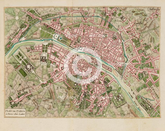 Map of the city of Paris, 1778. Creator: Lattré, Jean (active 1743-1793).