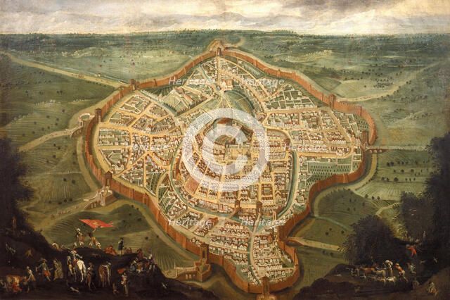 Map of the city of Udine, mid 17th century, Mid of 17th cen.. Creator: Heintz, Joseph, the Younger (ca 1600-after 1674).