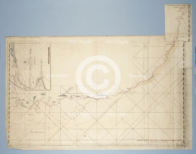 Map of the Coast from Saldanha Bay to Richard’s Bay, with a detailed map of Mossel..., c.1777-1778. Creators: Robert Jacob Gordon, Johannes Schumacher.