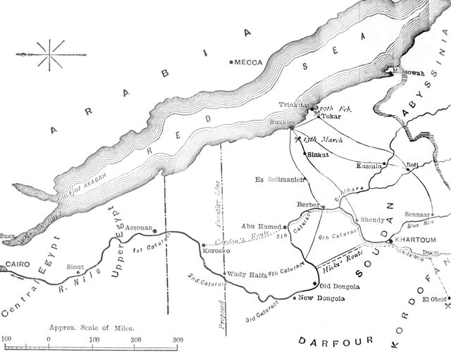 'Map of the Country Between Egypt and the Soudan', c1881-85. Artist: Unknown.