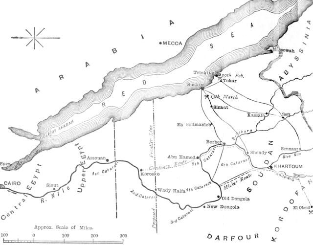 'Map of the Country Between Egypt and the Soudan', c1881-85. Artist: Unknown.
