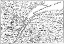Map of the course of the River St Lawrence as far as Quebec, 1730 (c1880)