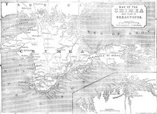 Map of the Crimea and plan of Sebastopol, 1854. Creator: John Dower
